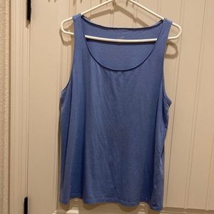 JJill Women’s Size L Tank Top Tunic Blue Pima Cotton Blend Sleeveless Stretchy